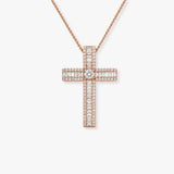 BAGUETTE CUT DIAMOND CROSS PENDANT
