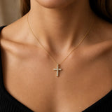BAGUETTE CUT DIAMOND CROSS PENDANT