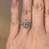 "Bambi" Pear Cut Diamond Shoulders Engagement Ring - HEERA DIAMONDS