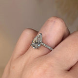 "Bambi" Pear Cut Diamond Shoulders Engagement Ring - HEERA DIAMONDS