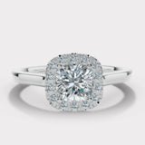 "Becky" 1 Carat Halo Cushion Cut Engagement Ring HACC03 HEERA DIAMONDS
