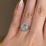 "Becky" Halo Cushion Cut Engagement Ring HACC03 - HEERA DIAMONDS