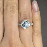 "Bloom" 1 Carat Round Cut Diamond Shoulder Engagement Ring HLR456
