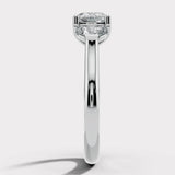 "Brielle" 1 Carat Three Stone Cushion and Half Moon Side Stones Trilogy Diamond Ring 3SCC01