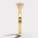 "Brooke" 2.50 Carat Solitaire Asscher Cut Diamond Platinum Prongs Yellow Gold Band Engagement Ring