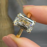 "Cael" 4.05 Carat Emerald Cut Solitaire Lab Grown Diamond Engagement Ring HM1728 HEERA DIAMONDS