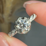 "Cal" 0.53 Carat Round Cut Natural Diamond Shoulder Engagement Ring HM781 HEERA DIAMONDS