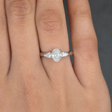"Calystra" 0.50 Carat Oval Cut Natural Diamond Trilogy Engagement Ring MDC1239
