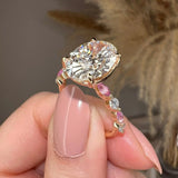 "Capri" Oval Cut Pink Diamond Shoulders Engagement Ring - HEERA DIAMONDS