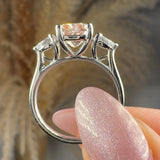 "Cassia" 2.04 Carat Cushion Cut Trilogy Diamond Engagement Ring HLR644 HEERA DIAMONDS