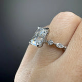 "Celina" Radiant Cut 2 Carat Diamond Shoulder Engagement Ring HEERA DIAMONDS