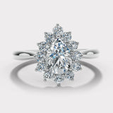 "Chelsea" Star Halo 1.60 Carat Pear Cut Diamond Engagement Ring