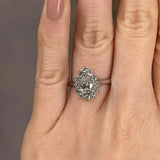 "Chelsea" Star Halo Pear Cut Diamond Engagement Ring - HEERA DIAMONDS