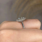"Chelsea" Star Halo Pear Cut Diamond Engagement Ring - HEERA DIAMONDS