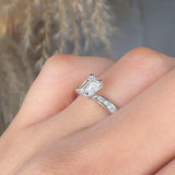 "Cirelle" 0.62 Carat Emerald Cut Natural Diamond Shoulder Engagement Ring MDC917