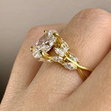 "Clandestine" Oval Cut Diamond Shoulder 2.5 Carat 18KT Yellow Gold Engagement Ring Life style- front view