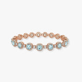 Cushion Shape 12 Carat Aquamarine Featuring Diamond Halo Bracelet BRHACCA