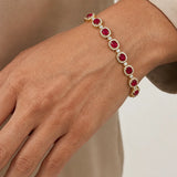 Cushion Shape 12 Carat Ruby Featuring Diamond Halo Bracelet BRHACCR