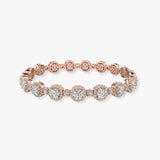 Cushion Shape Halo 12 Carat Diamond Bracelet BRHACC