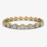 Cushion Shape Halo 8.5 Carat Diamond Bracelet BRHACC HEERA DIAMONDS