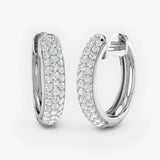 DIAMOND 0.69 CARAT PAVE SETTING HOOP EARRINGS LM JEWELLERY