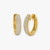 DIAMOND 0.69 CARAT PAVE SETTING HOOP EARRINGS
