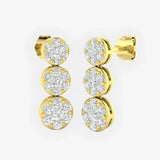 DIAMOND 1.01 CARAT CLUSTER DROP EARRINGS LM JEWELLERY