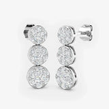 DIAMOND 1.01 CARAT CLUSTER DROP EARRINGS LM JEWELLERY