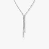 DIAMOND BOW TIE NECKLACE IN 18K WHITE GOLD