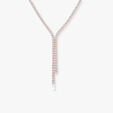 DIAMOND BOW TIE NECKLACE IN 18K WHITE GOLD