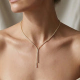 DIAMOND BOW TIE NECKLACE IN 18K WHITE GOLD