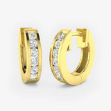 DIAMOND 0.36 CARAT CHANNEL SETTING HOOP EARRINGS