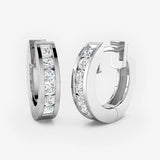 DIAMOND 0.36 CARAT CHANNEL SETTING HOOP EARRINGS