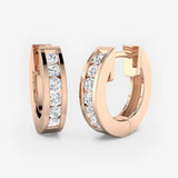 DIAMOND 0.36 CARAT CHANNEL SETTING HOOP EARRINGS