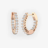 DIAMOND CLAW SETTING HOOP EARRING