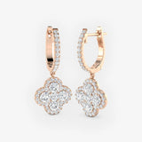 DIAMOND CLUSTER AND HALO DROP EARRINGS