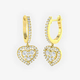 DIAMOND CLUSTER AND HALO DROP EARRINGS