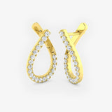 DIAMOND FANCY HOOP EARRINGS