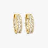 DIAMOND MICROS SET HOOP BAGUETTE & BRILLIANT EARRINGS