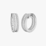 DIAMOND MICROS SET HOOP BAGUETTE & BRILLIANT EARRINGS