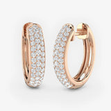 DIAMOND 0.69 CARAT PAVE SETTING HOOP EARRINGS