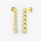 DIAMOND RUB OVER SETTING DROP EARRING