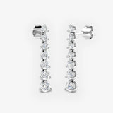 DIAMOND THREE CLAW SETTING DROP EARRINGS