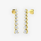 DIAMOND THREE CLAW SETTING DROP EARRINGS