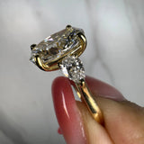 "Dazzy" Three Stone Oval and Pear Trilogy Diamond Engagement Ring HEERA DIAMONDS