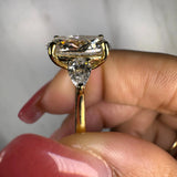 "Dazzy" Three Stone Oval and Pear Trilogy Diamond Engagement Ring HEERA DIAMONDS