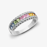 Diamond And Multi Coloured Sapphires Ring HEERA DIAMONDS