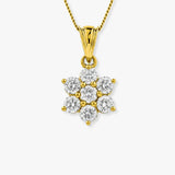 Diamond Cluster Flower Pendant