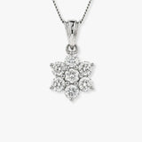 Diamond Cluster Flower Pendant
