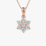 Diamond Cluster Flower Pendant